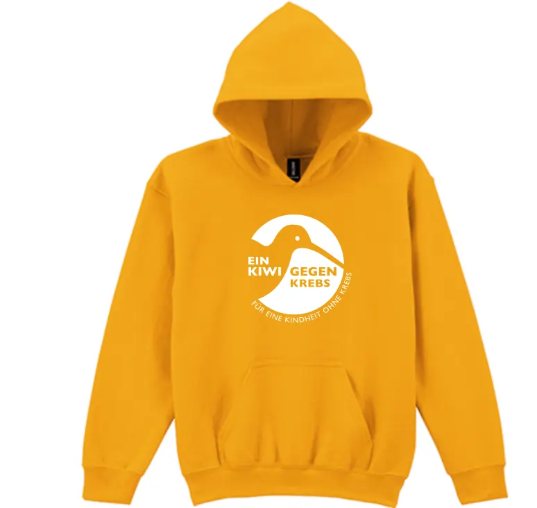 Ein Kiwi gegen Krebs Kinder Hoodie, Logo klein